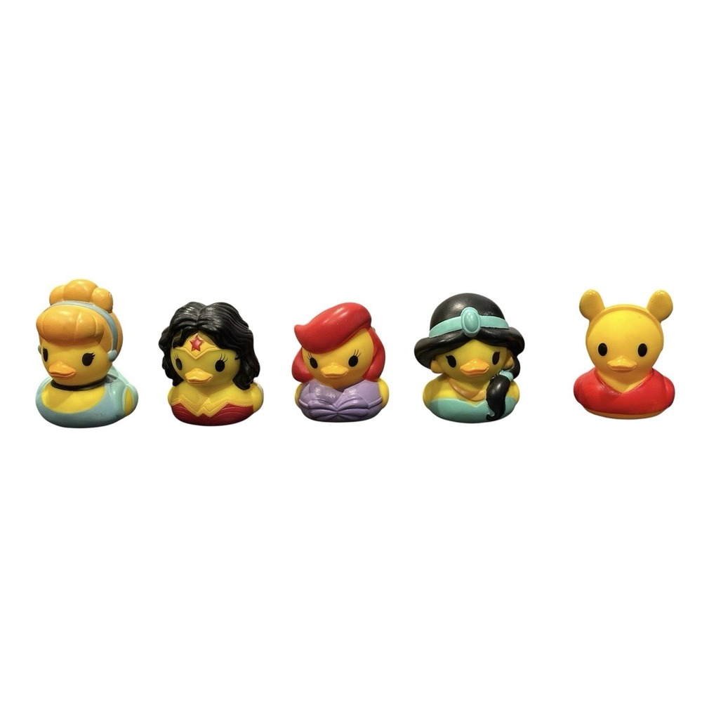 Lot Of 5 Disney Duckz‎ Jazwares Princess Cinderella Mermaid Wonder Woman Jasmine